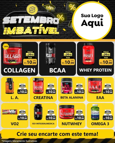Modelo de Rede Social para Feed Instagram com o tema Setembro Imbatível para Suplementos alimentares