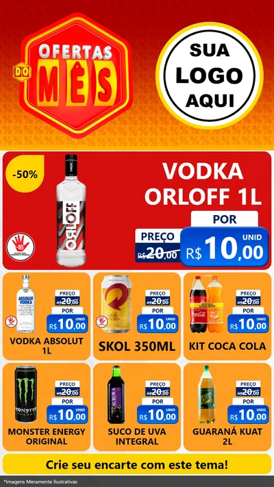 Modelo de Rede Social para Stories com o tema Ofertas do Mês para Distribuidora de bebidas