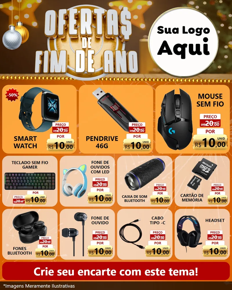 Modelo de Rede Social para Feed Instagram com o tema Ofertas de Fim de Ano para Informática