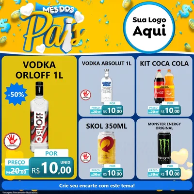 Modelo de Rede Social para Feed Facebook com o tema Mês dos Pais para Distribuidora de bebidas