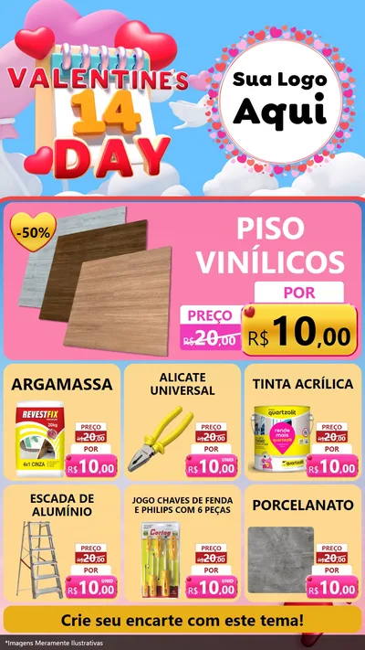 Modelo de Rede Social para Stories com o tema Valentine's Day para Material para Construção