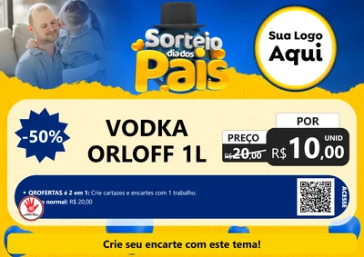 Modelo de Cartaz para Cartaz A4 Horizontal com o tema Sorteio Dia Dos Pais para Distribuidora de bebidas