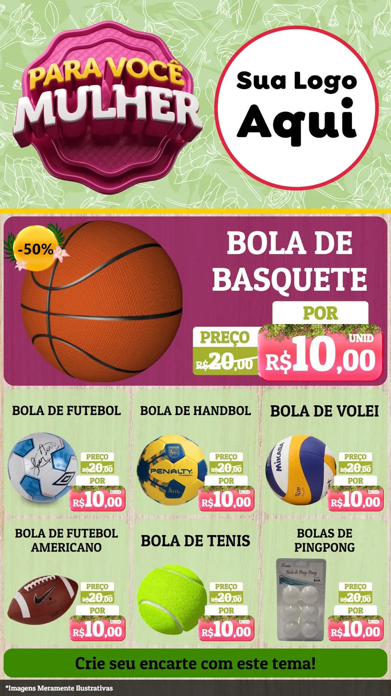 Modelo de Rede Social para Stories com o tema Para Você Mulher para Artigos Esportivos