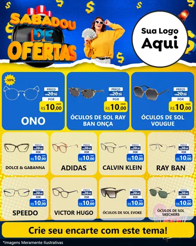 Modelo de Rede Social para Feed Instagram com o tema Sabadou de Ofertas para Óticas