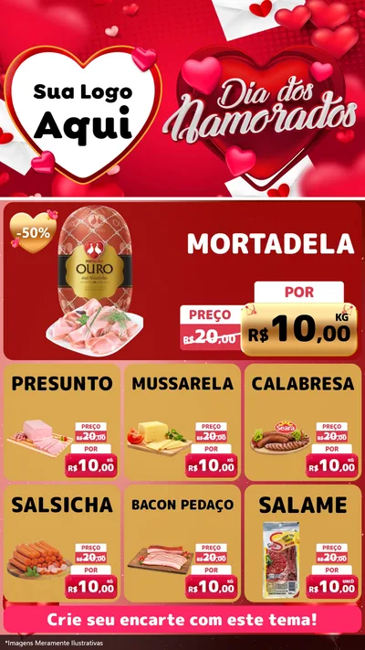 Modelo de Rede Social para Stories com o tema Dia Dos Namorados para Frios e Laticínios