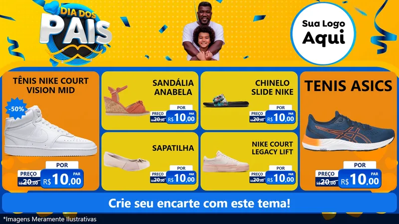 Modelo de TV para TV Horizontal com o tema Dia dos Pais para Calçados