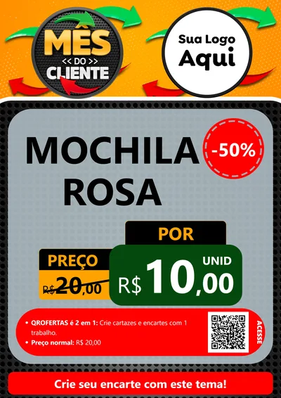 Modelo de Cartaz para Cartaz A4 Vertical com o tema Mês do Cliente para Papelaria