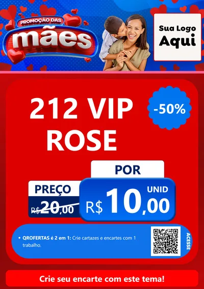 Modelo de Cartaz para Cartaz A4 Vertical com o tema Promoção das Mães para Perfumes