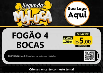 Modelo de Cartaz para Cartaz A4 Horizontal com o tema Segunda Maluca para Móveis e Eletro