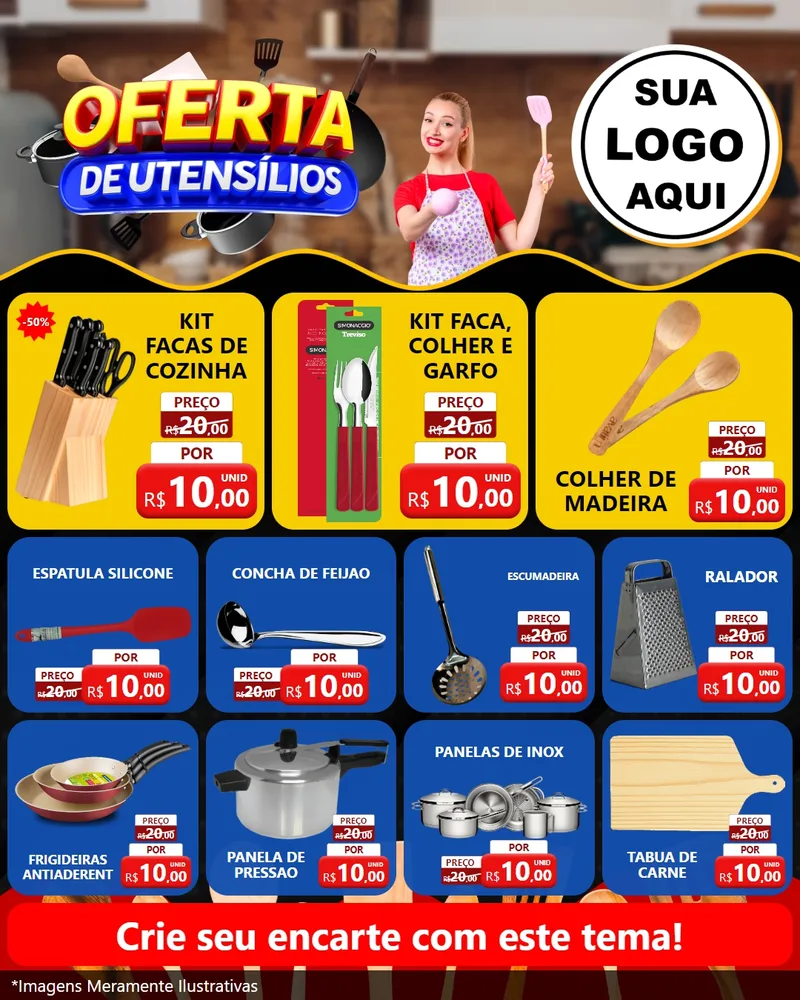 Modelo de Rede Social para Feed Instagram com o tema Oferta de Utensílios para Utilidades Domésticas
