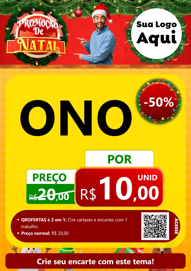 Modelo de Cartaz para Cartaz A4 Vertical com o tema Promoção de Natal para Óticas