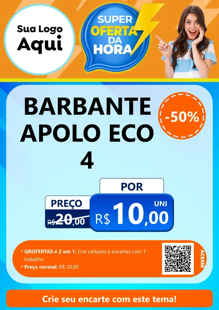 Modelo de Cartaz para Cartaz A4 Vertical com o tema Super Oferta da Hora para Armarinho e Aviamentos