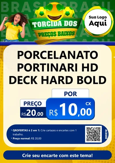 Modelo de Cartaz para Cartaz A4 Vertical com o tema Torcida dos Preços Baixos - Copa para Pisos e revestimentos