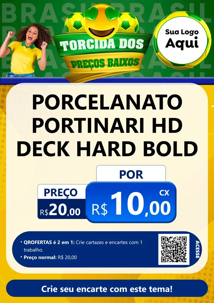 Modelo de Cartaz para Cartaz A4 Vertical com o tema Torcida dos Preços Baixos - Copa para Pisos e revestimentos
