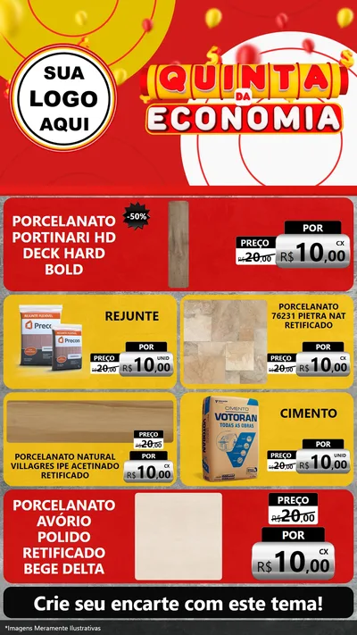 Modelo de TV para TV Vertical com o tema Quinta da Economia para Pisos e revestimentos