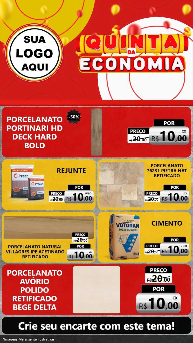 Modelo de TV para TV Vertical com o tema Quinta da Economia para Pisos e revestimentos