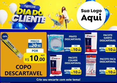 Modelo de Encarte para Encarte A4 Horizontal com o tema Especial Dia do Cliente para Embalagens