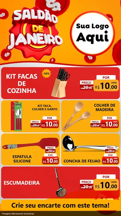 Modelo de TV para TV Vertical com o tema Saldão de Janeiro para Utilidades Domésticas