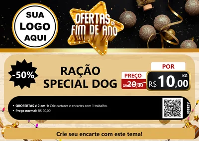 Modelo de Cartaz para Cartaz A4 Horizontal com o tema Ofertas de Fim de Ano para Pet Shop