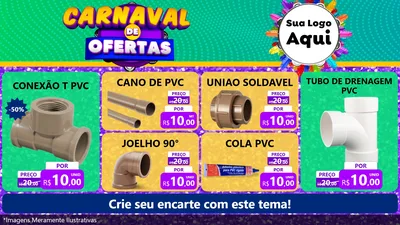 Modelo de TV para TV Horizontal com o tema Carnaval de Ofertas para Tubos e conexões