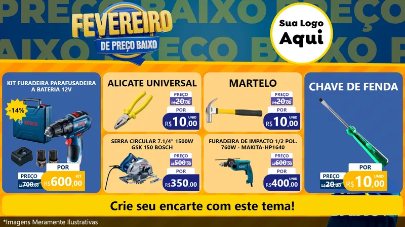 Modelo de TV para TV Horizontal com o tema Fevereiro de Preço Baixo para Maquinas e Ferramentas