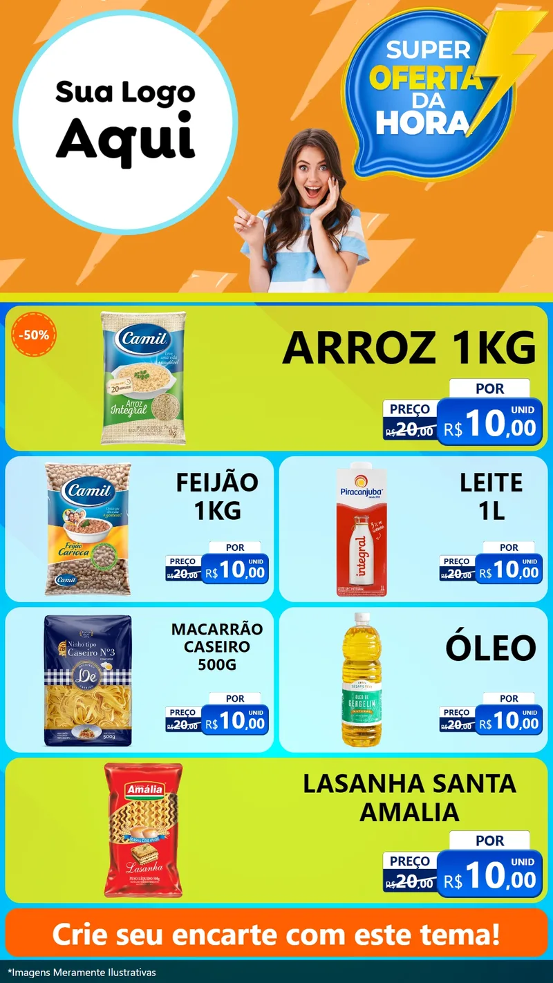 Modelo de TV para TV Vertical com o tema Super Oferta da Hora para Supermercado