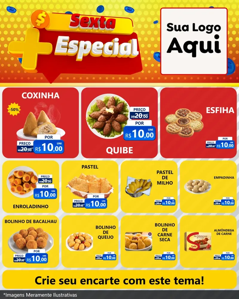 Modelo de Rede Social para Feed Instagram com o tema Sexta Mais Especial para Salgadaria