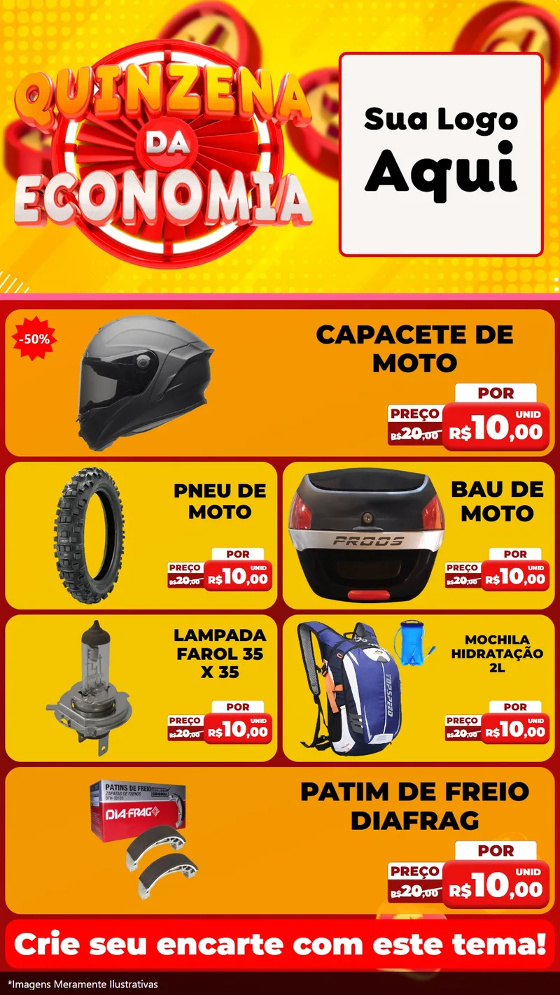 Modelo de TV para TV Vertical com o tema Quinzena Da Economia para Moto peças