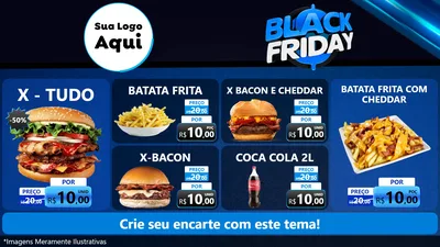Modelo de TV para TV Horizontal com o tema Black Friday para Hamburgueria
