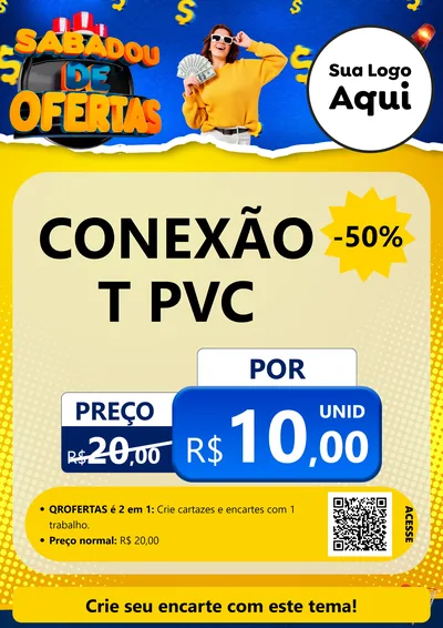 Modelo de Cartaz para Cartaz A4 Vertical com o tema Sabadou de Ofertas para Tubos e conexões