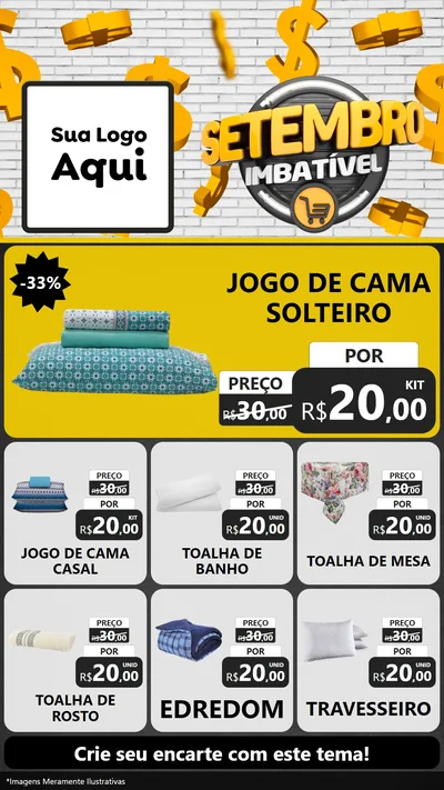 Modelo de Rede Social para Stories com o tema Setembro Imbatível para Cama, Mesa e Banho