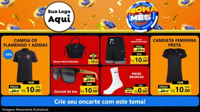 Modelo de TV para TV Horizontal com o tema Fecha Mês para Roupas e acessórios