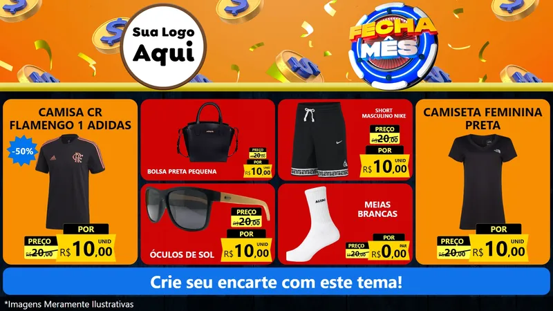 Modelo de TV para TV Horizontal com o tema Fecha Mês para Roupas e acessórios