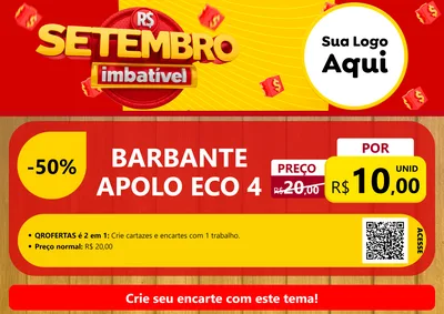 Modelo de Cartaz para Cartaz A4 Horizontal com o tema Setembro Imbatível para Armarinho e Aviamentos