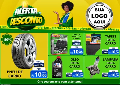 Modelo de Encarte para Encarte A4 Horizontal com o tema Alerta de Desconto para Auto peças