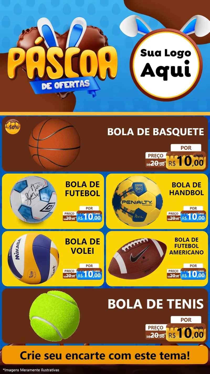 Modelo de TV para TV Vertical com o tema Páscoa de Ofertas para Artigos Esportivos