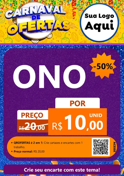 Modelo de Cartaz para Cartaz A4 Vertical com o tema Carnaval de Ofertas para Óticas