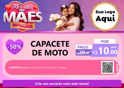 Modelo de Cartaz para Cartaz A4 Horizontal com o tema Mês das Mães Imperdível para Moto peças