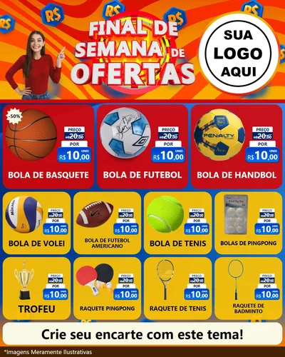 Modelo de Rede Social para Feed Instagram com o tema Final de Semana de Ofertas para Artigos Esportivos