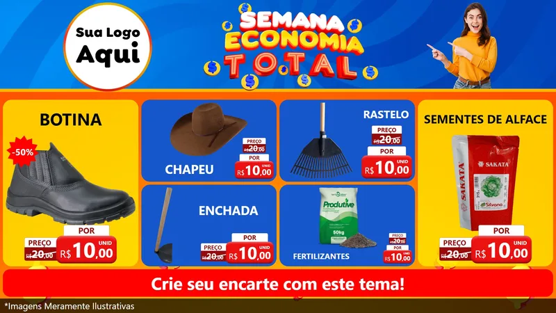 Modelo de TV para TV Horizontal com o tema Semana Economia Total para Agropecuária