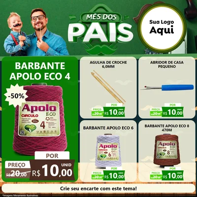Modelo de Rede Social para Feed Facebook com o tema Mês dos Pais para Armarinho e Aviamentos