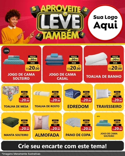 Modelo de Rede Social para Feed Instagram com o tema Aproveite e Leve Também para Cama, Mesa e Banho
