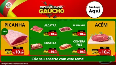 Modelo de TV para TV Horizontal com o tema Especial Dia do Gaúcho para Açougue