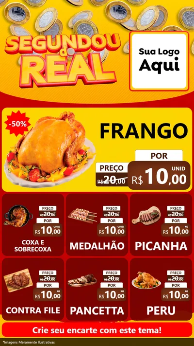 Modelo de Rede Social para Stories com o tema Segundou do Real para Assados