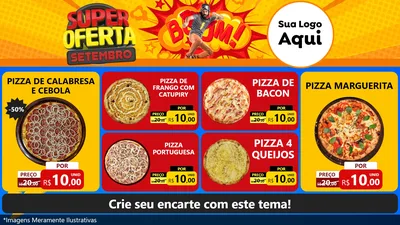 Modelo de TV para TV Horizontal com o tema Super Oferta Setembro para Pizzaria