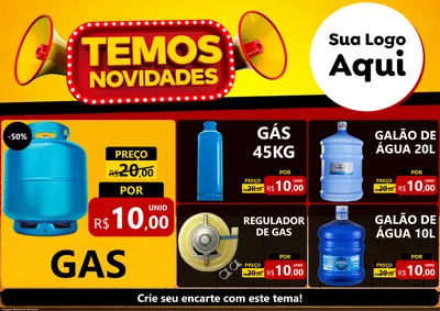 Modelo de Encarte para Encarte A4 Horizontal com o tema Temos Novidades para Água e gás