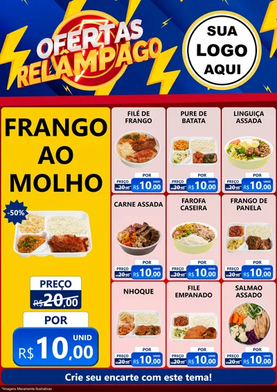 Modelo de Encarte para Encarte A4 Vertical com o tema Ofertas Relâmpago para Restaurante