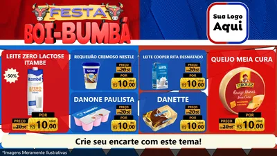 Modelo de TV para TV Horizontal com o tema Festa Boi Bumbá para Frios e Laticínios
