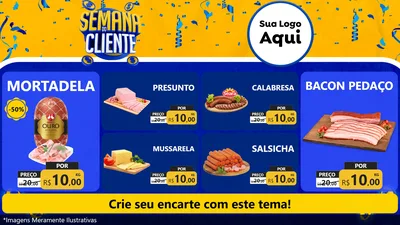 Modelo de TV para TV Horizontal com o tema Semana do Cliente para Frios e Laticínios