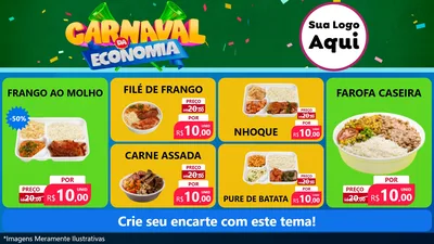 Modelo de TV para TV Horizontal com o tema Carnaval da Economia para Restaurante